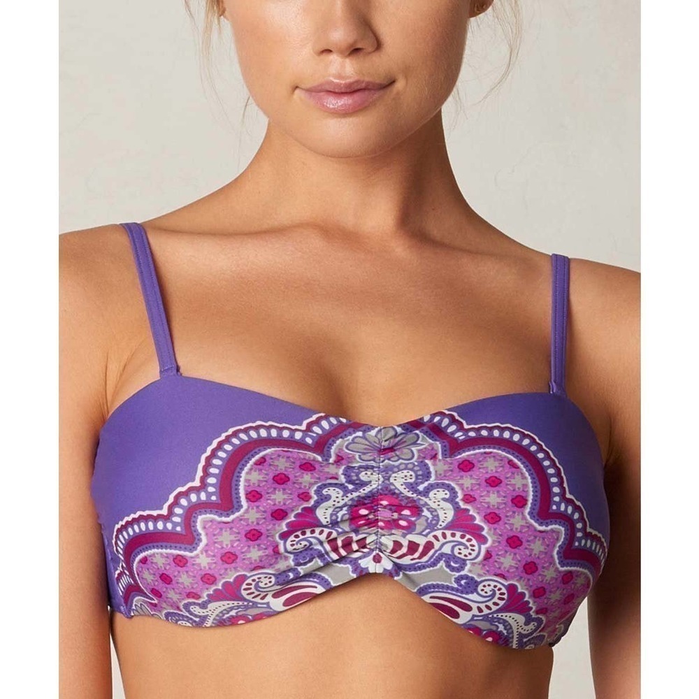 PrAna Cosima Top Bikini‎ Paisley Dusted Peri Jasmine Purple
